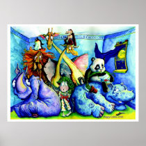 animals in the bedroom print