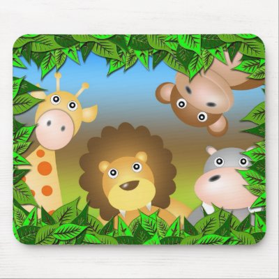 animals in the forest mouse pad by walex101