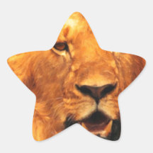 animals lion pastel star stickers