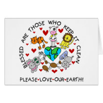 Animals Love Our Earth T-shirts and Gifts Greeting Card