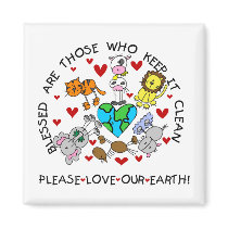 Animals Love Our Earth T-shirts and Gifts Fridge Magnet