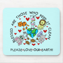 Animals Love Our Earth T-shirts and Gifts Mouse Pads