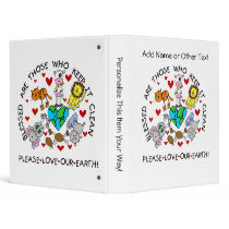 Animals Love the Earth T-shirts and GIfts Vinyl Binders