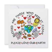 Animals Love the Earth T-shirts and GIfts Personalized Invites