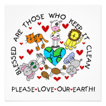 Animals Love the Earth T-shirts and GIfts Personalized Invites