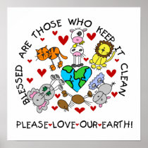 Animals Love the Earth T-shirts and GIfts Poster