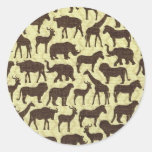 Animals of Africa Round Stickers
