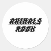Animals Rock Round Stickers