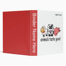 Animals Taste Good - Funny Meat Eaters Design Vinyl Binder
