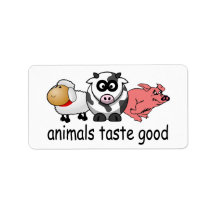 Animals Taste Good - Funny Meat Eaters Design Address Labels