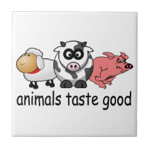 Animals Taste Good - Funny Meat Eaters Design Tile