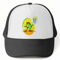 Animated recycling symbol with aluminum can mesh hats
