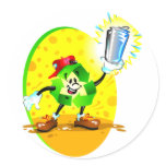 Animated recycling symbol with aluminum can stickers