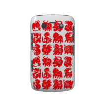 animaux de zodiaque rouges sur la caisse blanche d étui blackberry bold