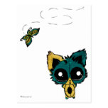 Anime Chibi kitty and butterflies Post Card
