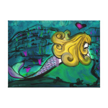 Anime Chibi Mermaid Gallery Wrap Canvas