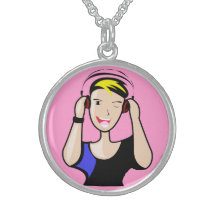 Anime DJ Sterling Silver Necklace