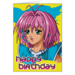 Anime Girl Birthday Card