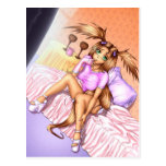 Anime Girl Nikki on Bed Post Card
