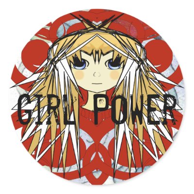 Anime Girl Power Stickers by samack