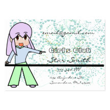 Anime Girl's Club Business Card Templates