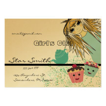 Anime Girl's CupCake Club Business Cards