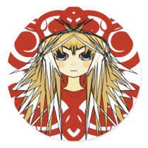 Anime Girls Gifts Round Sticker