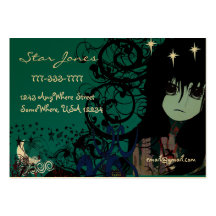 Anime Girls Moon Cloud Stars Business Card Template