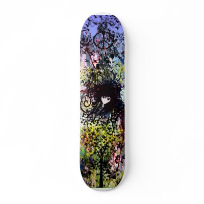 Anime Grunged City Skateboard by magentia_4_U