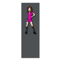 Anime Magenta Girl Business Card Templates