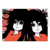 Anime Twins Greeting Cards