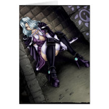 Anime Warrior Girl Greeting Cards