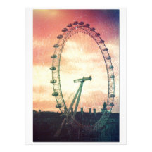 Anitiqued London Eye at Sunrise Invitations