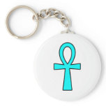 Ankh Egyptian Hieroglyphic Cross Key Life Blue Key Chain
