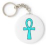Ankh Egyptian Hieroglyphic Cross Key Life Blue Key Chain