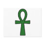 Ankh Egyptian Hieroglyphic Cross Key Life Green Postcard
