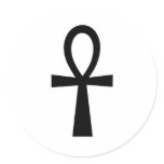 Ankh Egyptian Hieroglyphic Symbols Life Key Black Sticker