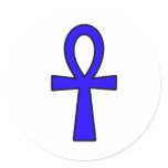 Ankh Egyptian Hieroglyphic Symbols Life Key Blue Sticker