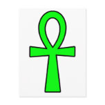 Ankh Egyptian Hieroglyphic Symbols Life Key  Green Postcards