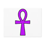 Ankh Egyptian Hieroglyphic Symbols Life Key Purple postcards