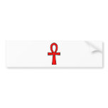 Ankh Egyptian Hieroglyphic Symbols Life Key Red Bumper Sticker