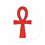 Ankh Egyptian Hieroglyphic Symbols Life Key Red Round Stickers