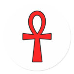 Ankh Egyptian Hieroglyphic Symbols Life Key Red stickers