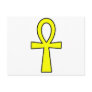 Ankh Egyptian Hieroglyphic Symbols Life Key Yellow Post Cards