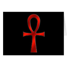 Ankh Red Greeting Cards