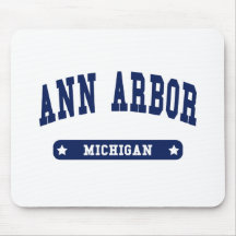 Ann Arbor Michigan College Style t shirts Mousepad