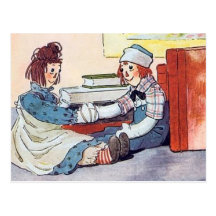 Ann et Andy Raggedy - carte postale