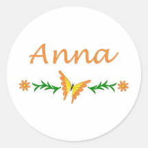 Anna (Orange Butterfly) Stickers