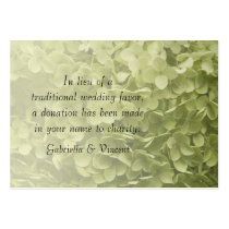 Annabelle Hydrangea Wedding Charity Favour Card