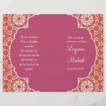 AnnaLiese Damask - Formal Wedding Program Flyers
